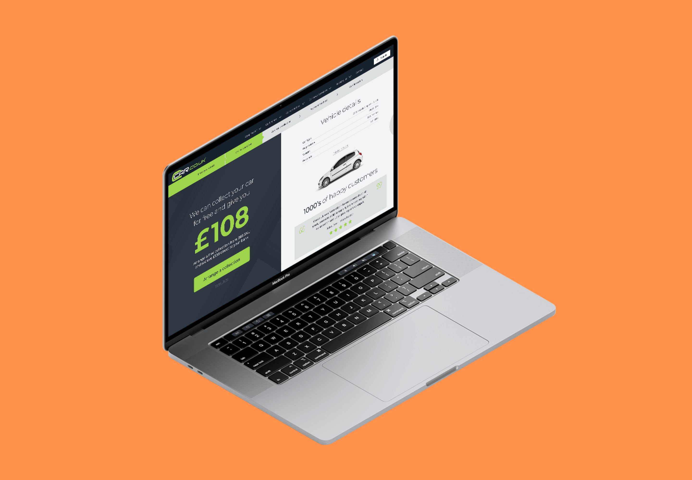 Website Interface for Car.co.uk portfolio case